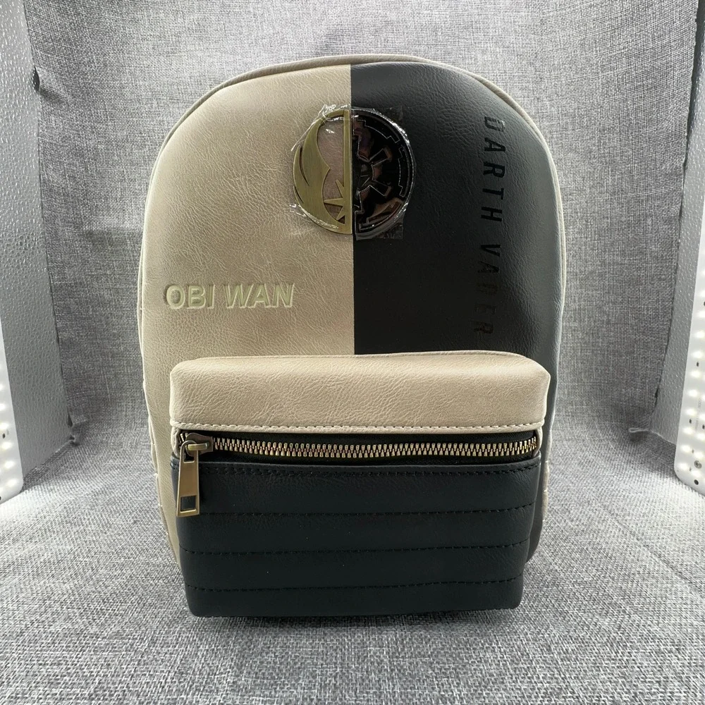 Bioworld Star Wars Obi-Wan Kenobi vs. Vader Mini Backpack Tan Black Bag NEW